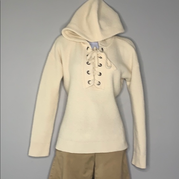 Madewell Tops - Madewell Jameson Cream Waffle Hoodie B2 0265